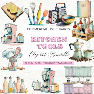 Kitchen Tools and Supplies Clipart Bundle