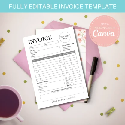 Minimalistic Sales Invoice Template | Small Business Invoice Template - Image 2