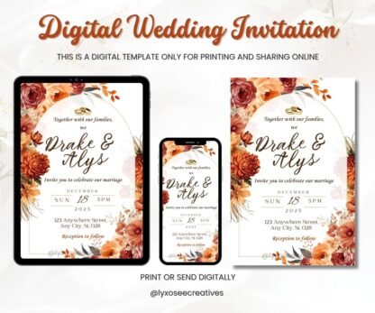 𝗥𝘂𝘀𝘁𝗶𝗰 𝗘𝗺𝗯𝗲𝗿 𝗕𝘂𝗻𝗱𝗹𝗲 𝗪𝗲𝗱𝗱𝗶𝗻𝗴 𝗜𝗻𝘃𝗶𝘁𝗮𝘁𝗶𝗼𝗻 | 250 - Image 2