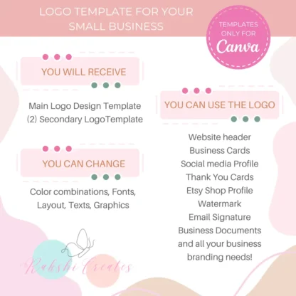 Feminine Business Logo | Editable Business Logo - Image 3