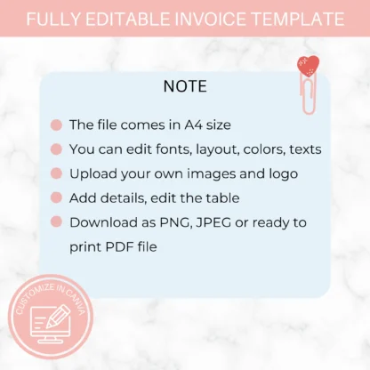 Minimalistic Sales Invoice Template | Small Business Invoice Template - Image 7