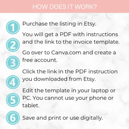 Pink Clouds Invoice Template | Small Business Invoice Template - Image 6