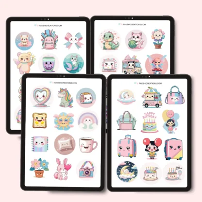 Kawaii Sticker Bundle | Printable Stickers | Precropped Goodnotes Digital Stickers - Image 7