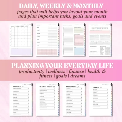 All in One Ultimate Digital Planner | Undated Digital Planner - Image 7