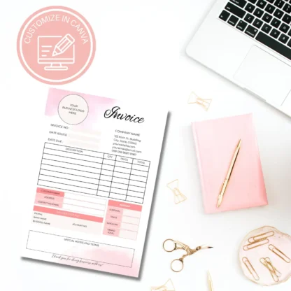 Pink Clouds Invoice Template | Small Business Invoice Template - Image 8