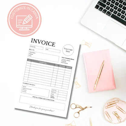 Minimalistic Sales Invoice Template | Small Business Invoice Template - Image 5