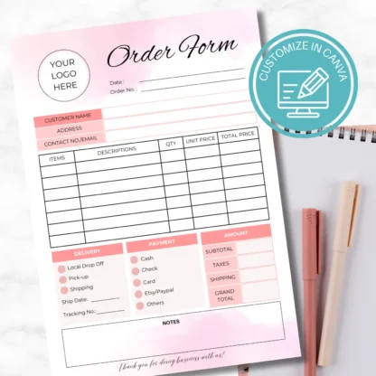 Small Business Order Form Template | Editable Canva Template - Image 6