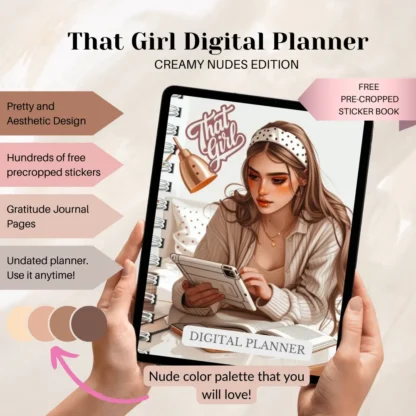 that girl nude cream digital planner