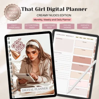 That Girl Undated Digital Planner | Creamy Nude Edition