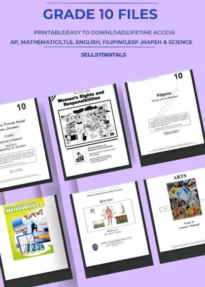 Grade 10 Learning Set |Sellsydigitals
