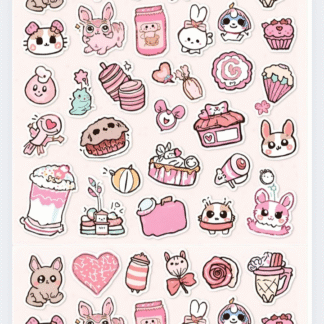 Digital Sticker Pack – Pastel Aesthetic | Cute PNG Stickers for Planners & Notes