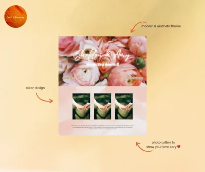 ❤️Digital Wedding Invitation Website Template (Minimalist) - “Click, RSVP, We Do!” - Image 2