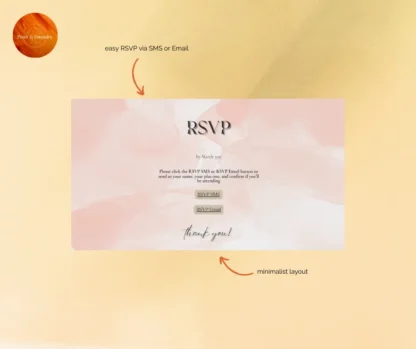 ❤️Digital Wedding Invitation Website Template (Minimalist) - “Click, RSVP, We Do!” - Image 4