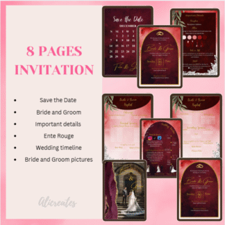 Wedding Invitation (Burgundy)