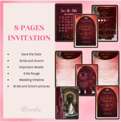 Wedding Invitation (Burgundy)