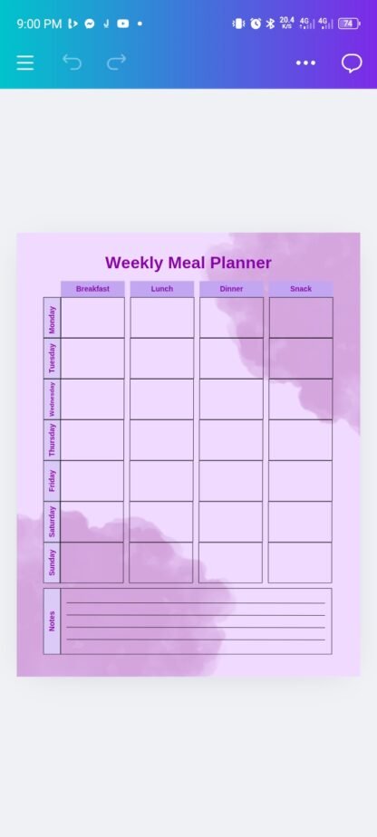 12-Months, Daily, Weekly, Weekly Meal Planner - Image 4