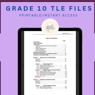 Grade 10 TLE Files|Sellsydigitals