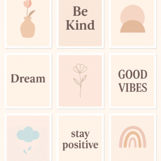 Pastel Aesthetic Wall Art | Printable Digital Posters | Modern Minimal Decor