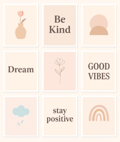 Pastel Aesthetic Wall Art | Printable Digital Posters | Modern Minimal Decor