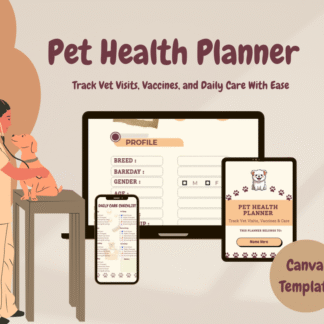 PawTrack Pro: Pet Care Planner/ Editable. Downloadable. Minimalist. Stress-Free Pet Care.