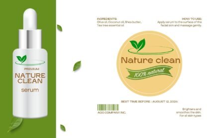 Printable Skincare Bottle Labels | Clean & Modern Design